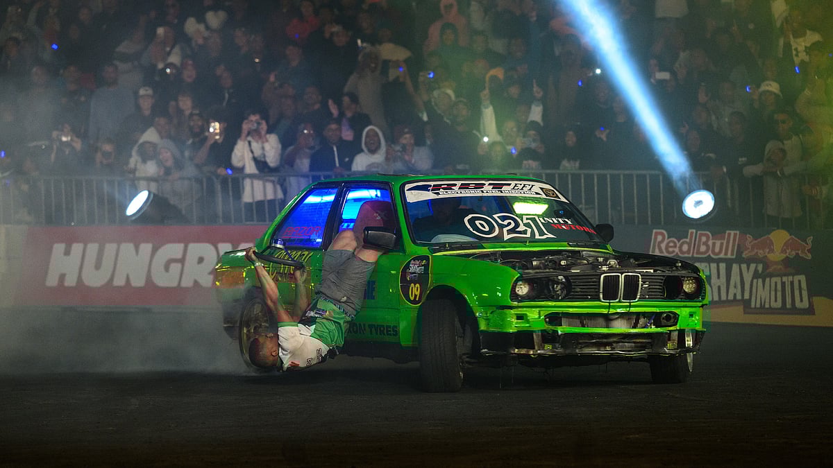 Mpumelelo Macu / Red Bull Content Pool : Boksie performs at the Red Bull Shay'moto in Cape Town, South Africa, on March 16, 2024.