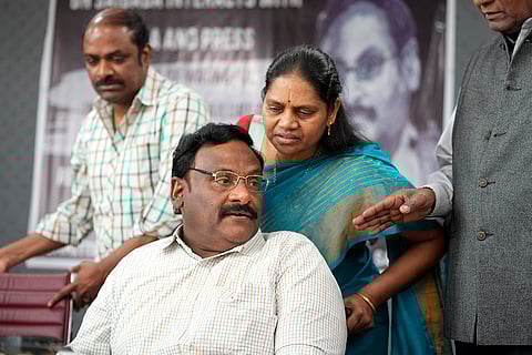 G.N. Saibaba with wife Vasantha Kumari