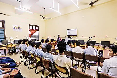 Students at the Government ITI for Men, Guindy, Chennai.