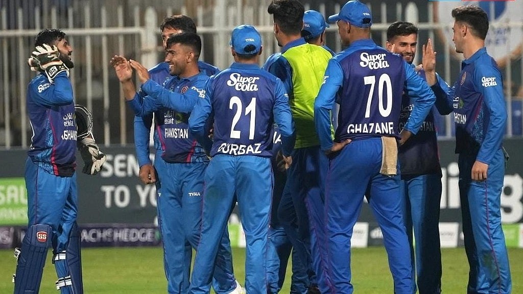 x/@ACBOfficials : Afghanistan National Cricket team players in action during the first ODI against Ireland at the Sharjah Cricket Stadium in Sharjah. 