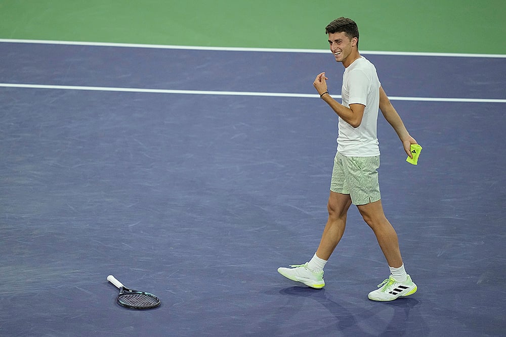 | Photo: AP/Mark J. Terrill : Indian Wells Open: Luca Nardi vs Novak Djokovic