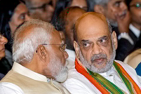 Narendra Modi with Amit Shah