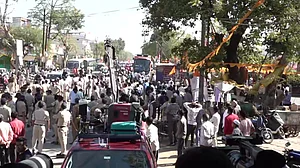 PTI : Bharat Jodo Nyay Yatra led by Rahul Gandhi entered Shajapur city in Madhya Pradesh