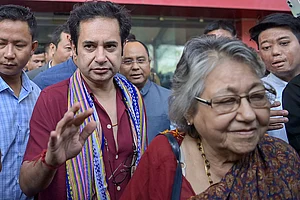 Photo: PTI : Pradyot Debbarma said he would not give up the demand for Greater Tipraland