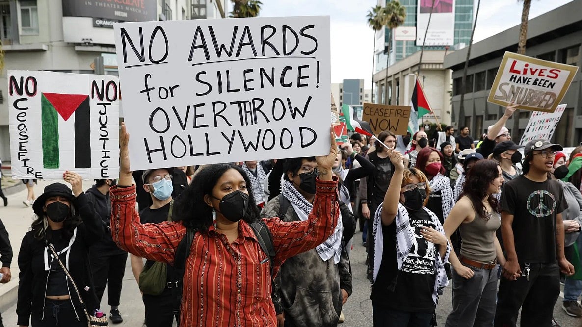 Rolling Stone : Oscars 2024: Protestors Disrupt the Red Carpet