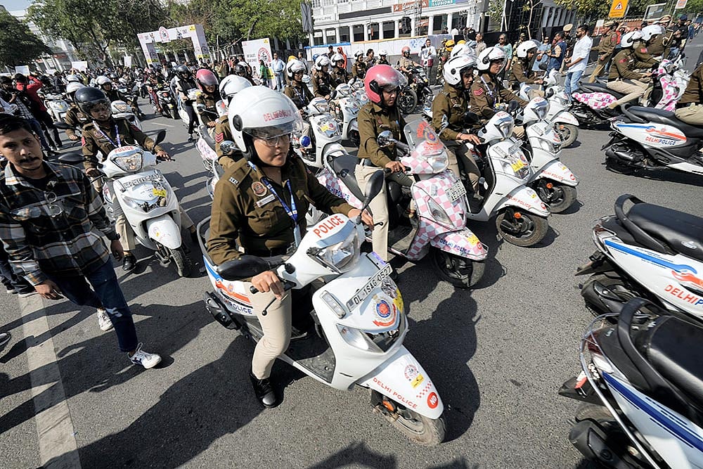 Photo: PTI/Kamal Kishore : NBT All-Women Bike Rally
