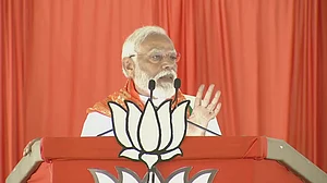 PTI : Prime Minister Narendra Modi during Telangana rally |