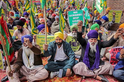 BKU members protest in Amritsar