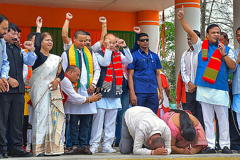 Himanta Biswa Sarma with Kamakhya Prasad Tasa