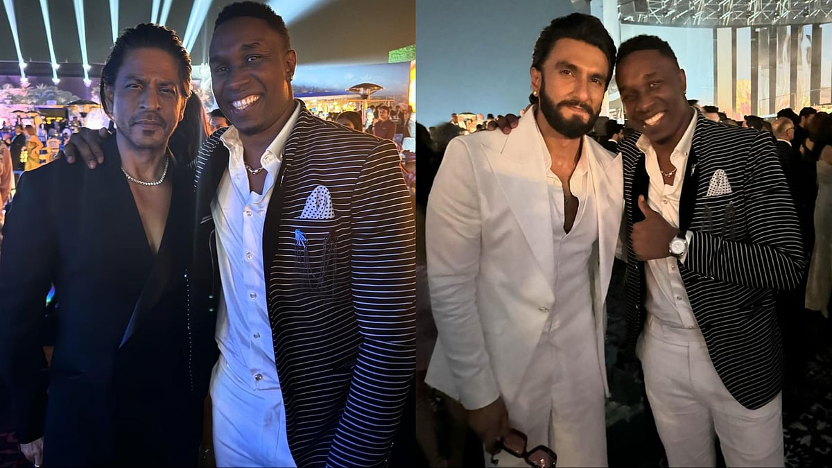 Instagram : Dwayne Bravo with Shah Rukh Khan and Ranveer Singh