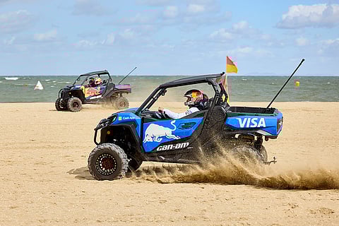 Max Verstappen, Sergio Perez, Yuki Tsunoda and Daniel Ricciardo