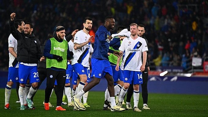 (Photo: X|Inter) : Inter Milan celebrates 10 straight wins at Serie A 2023-24 with a 1-0 victory over Bologna on March 9, Saturday. 