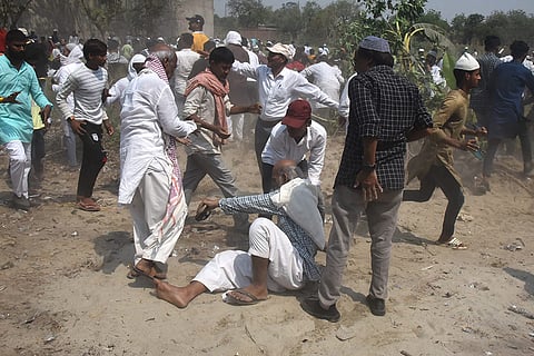 Crowd at Mukhtar Ansari's residence
