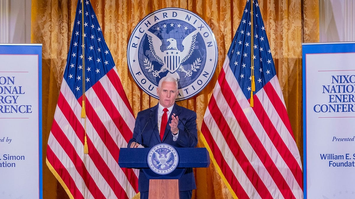 Getty images : Former Vice President Mike Pence speaks at the Nixon National Energy Conference.