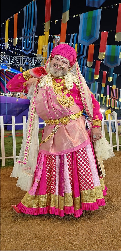 Prof Rutwij Mistri, dressed up as a Sakhi