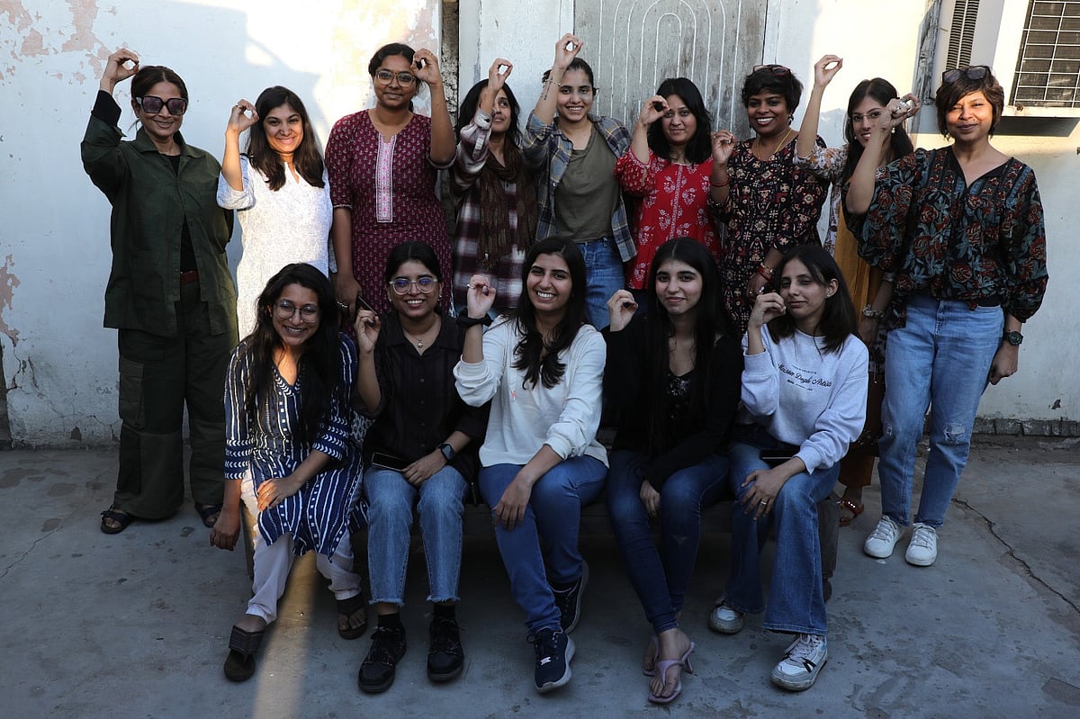 Photo by Suresh K Pandey : Women of Outlook Newsroom on Women's Day. 8 March 2024 