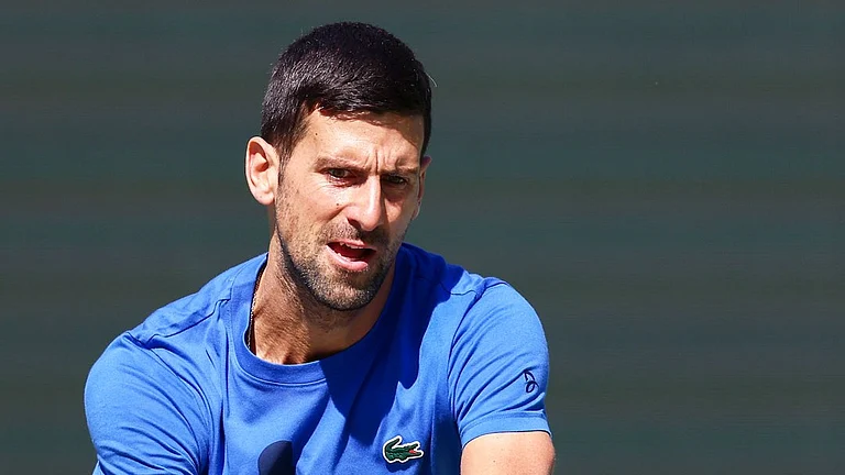 Novak Djokovic in action at the Paribas BNP Open 2024 first round on March 10, Sunday. - (Photo: X| BNP Paribas Open)