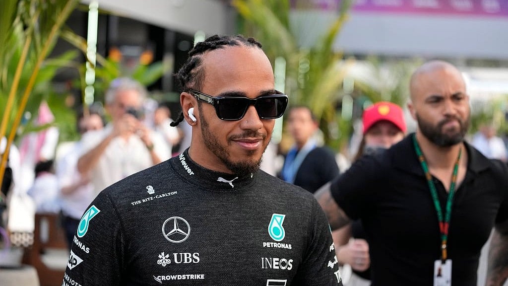 Mercedes driver Lewis Hamilton of Britain prepares for the first practice session ahead of the Formula One Saudi Arabian Grand Prix at the Jeddah Corniche Circuit in Jeddah, Saudi Arabia, Thursday, March 7, 2024. The Saudi Arabian Grand Prix will be held on Saturday, March 9, 2024. 


 - (AP | Darko Bandic)