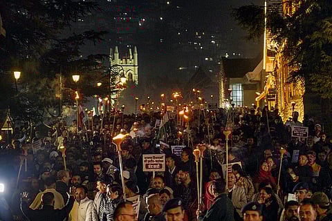 Congress protest in Shimla