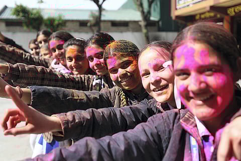 Holi celebrations at school in Jammu