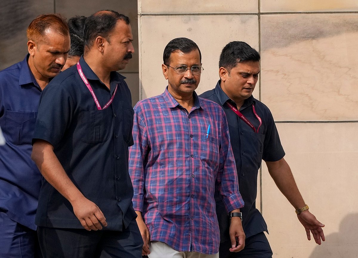 Delhi CM Arvind Kejriwal at the Rouse Avenue court on Thursday | - PTI