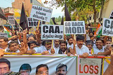 Congress protest against CAA in TN