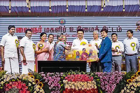 Chief Minister MK Stalin launching the Women’s Rights assistance scheme