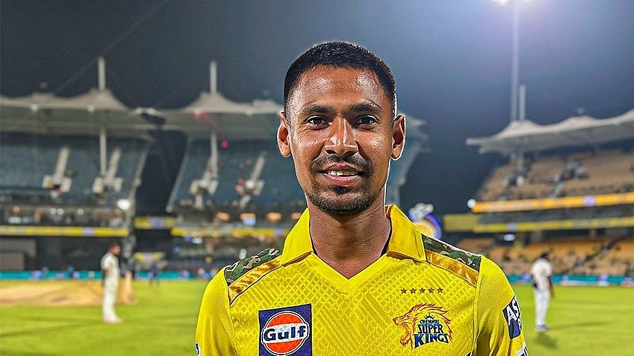 Mustafizur Rahaman, player of the match of the 2024 IPL opener between CSK and RCB played on March 22, Friday.  - (Photo: X | CSK)
