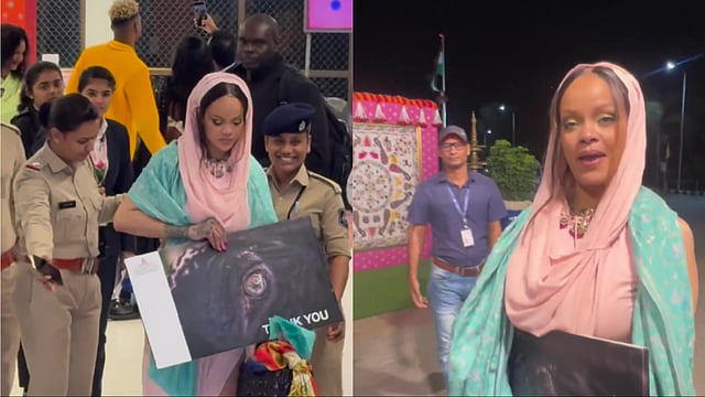 Rihanna Hugs Cops, Poses With Paparazzi At Jamnagar Airport Before Leaving India - Check Viral Videos Inside