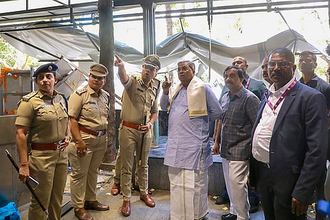 Karnataka CM at Rameshwaram Cafe blast site