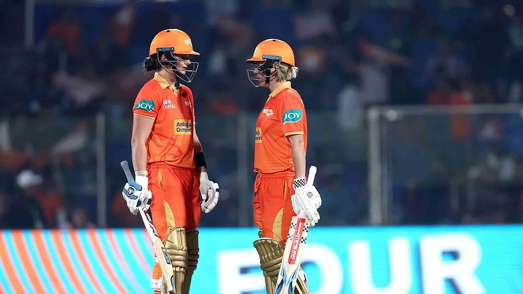 Photo: WPL T20 website : Gujarat Giants openers Laura Wolvaardt (left) and Beth Mooney in action during their team's Women's Premier League 2024 clash against Royal Challengers Bangalore in Delhi.