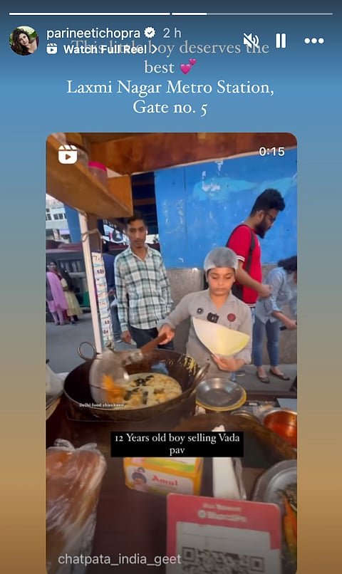 Parineeti Chopra's Instagram Story