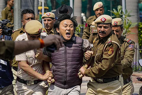Tibetan protest in Delhi