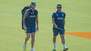 AP : England skipper Ben Stokes (L) with Brendon McCullum (R).