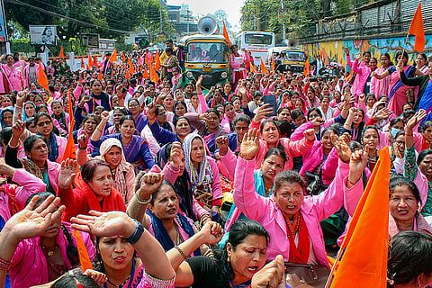 ASHA workers protest