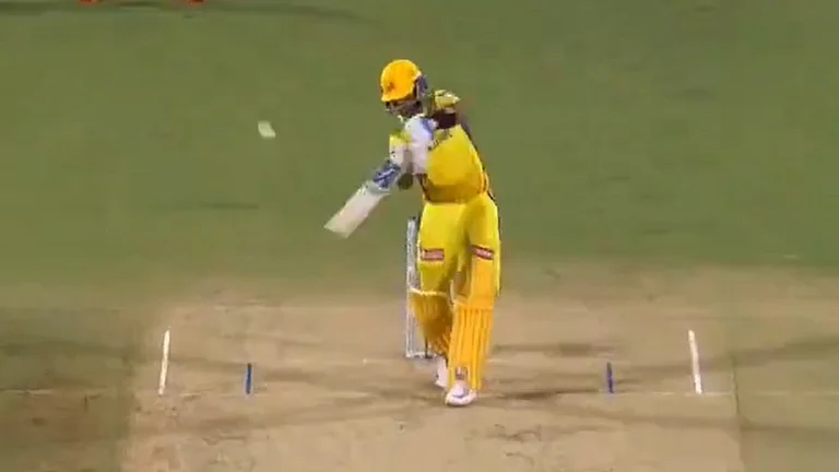 Chennai Super Kings' Ajinkya Rahane hits the first of his two sixes against Royal Challengers Bengaluru in match 1 of IPL 2024. - X Screenshot