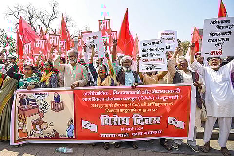 CPI-ML protest against CAA in Patna
