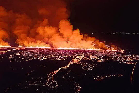 Iceland's Latest Volcanic Eruption Crosses Road | In Pics