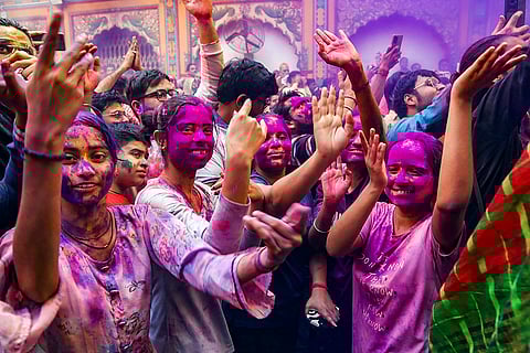 Holi at Dwarkadhish Temple in Mathura