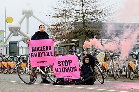 A demonstration outside Nuclear Energy Summit