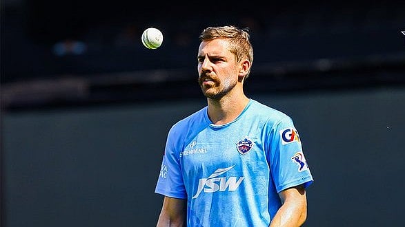 (Photo: X | Delhi Capitals) : Delhi Capitals pacer Anrich Nortje.