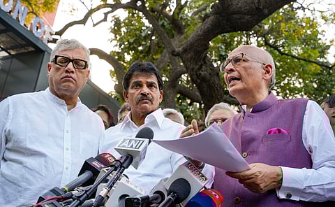 TMC leader Derek O'Brien, Congress leaders KC Venugopal and Abhishek Manu Singhvi