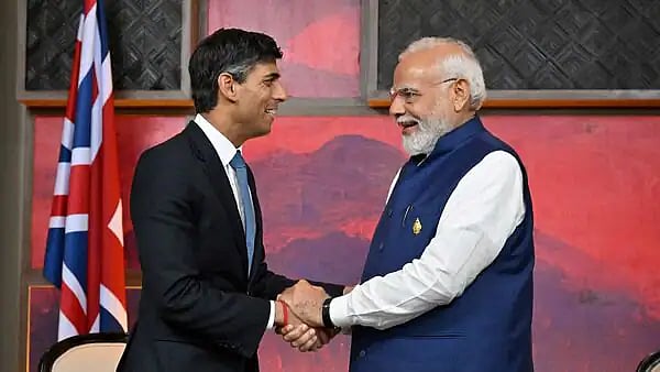 PTI : Prime Minister Narendra Modi with UK PM Rishi Sunak |