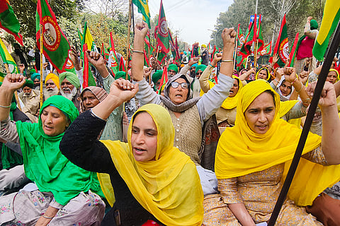 Farmers protest in Patiala