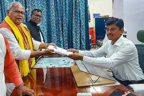 Jitan Ram Manjhi files nomination for LS polls