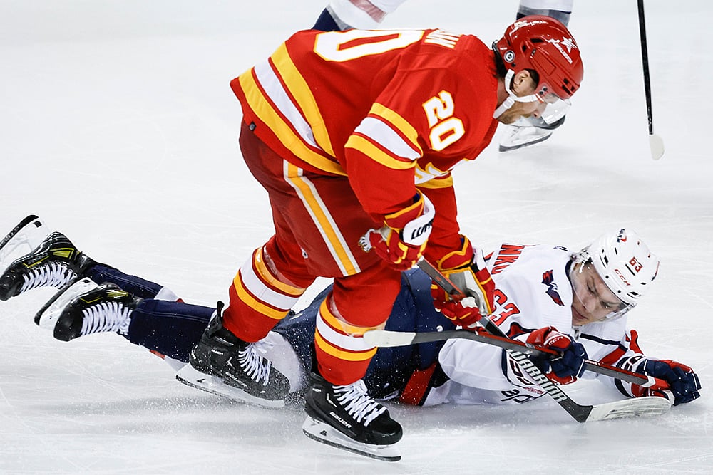 | Photo: Jeff McIntosh/The Canadian Press via AP : NHL 2023-24: Washington Capitals vs Calgary Flames