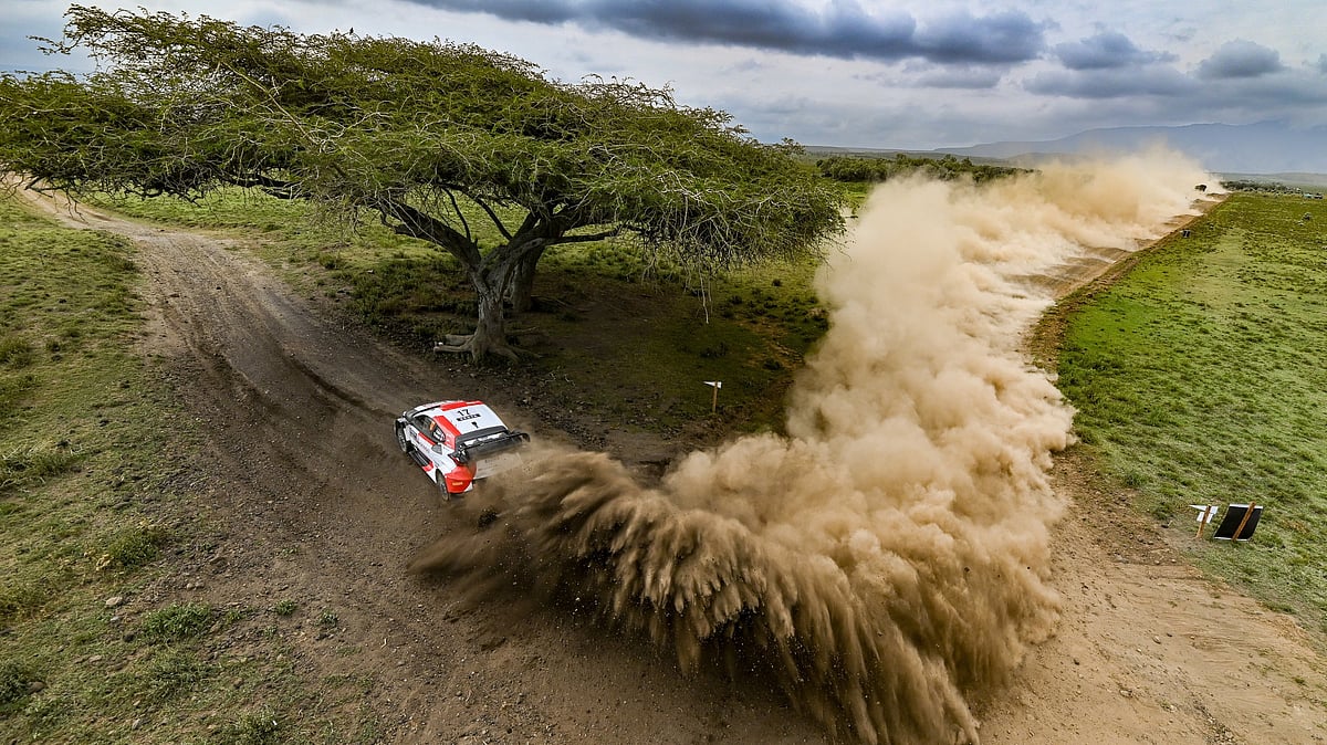 (Photo: X | Toyot Gazoo) : Toyota Gazoo in action ahead of the Safari Rally Kenya 2024. 