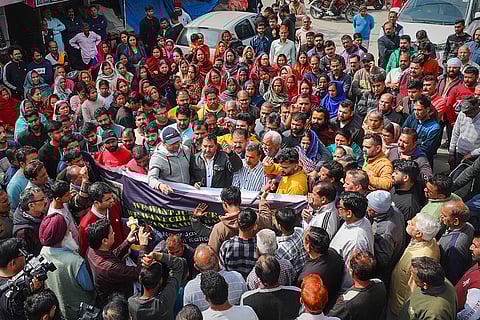 Family of missing Navy sailor protest in Jammu