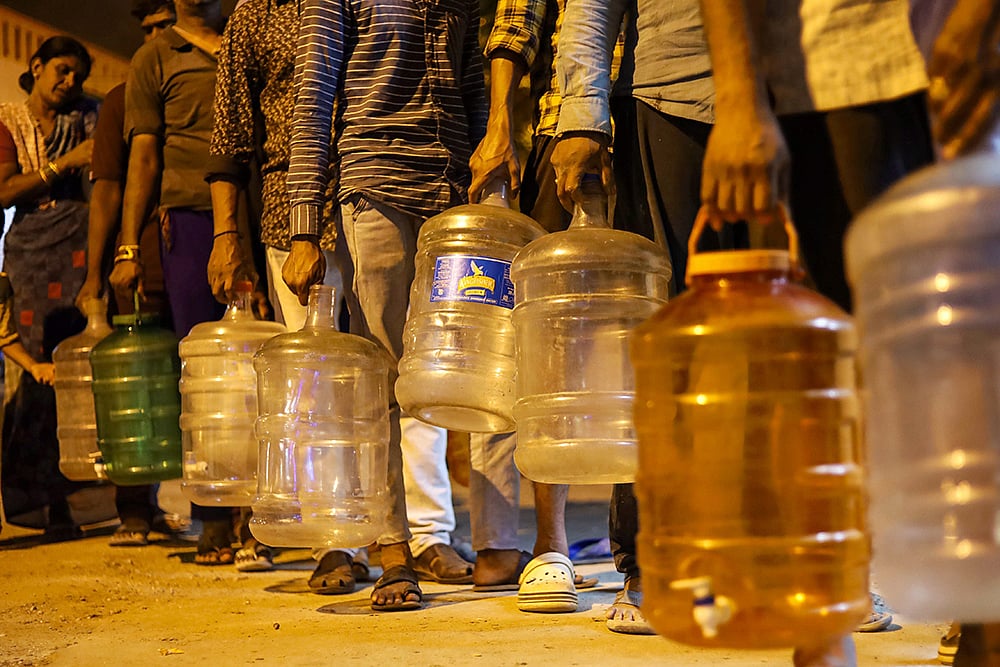 | Photo: PTI : India's water crisis ahead of summer season