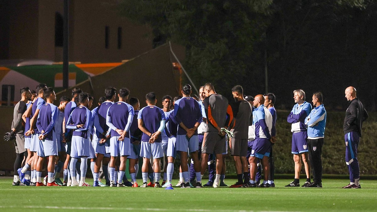 Blue Tigers are in Saudi Arabia to play Afghanistan in World Cup Qualifiers. - X/IndianFootball